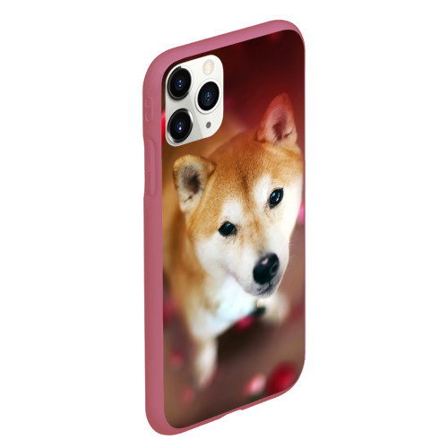 Чехол для iPhone 11 Pro Max матовый Love, цвет малиновый - фото 3