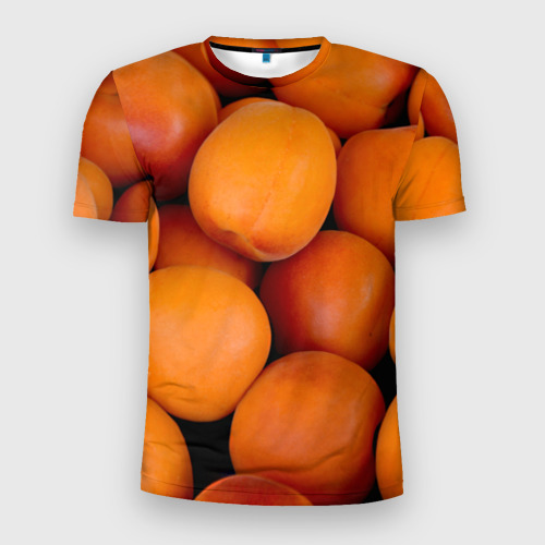 Мужская футболка 3D Slim Абрикосовый узор, цвет 3D печать