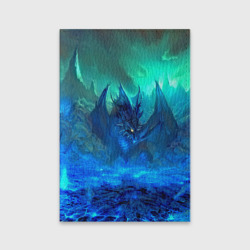 Обложка для паспорта матовая кожа Синий дракон