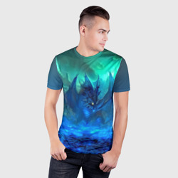 Мужская футболка 3D Slim Синий дракон - фото 2