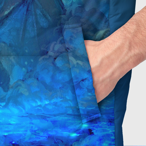 Мужской жилет утепленный 3D Синий дракон, цвет черный - фото 6