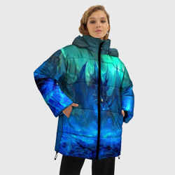 Женская зимняя куртка Oversize Синий дракон - фото 2
