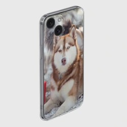 Чехол для iPhone 15 силиконовый с защитой камеры Хаски - фото 2