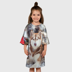 Детское платье 3D Хаски - фото 2