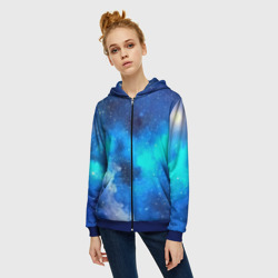 Женская толстовка 3D на молнии Космический свет - фото 2