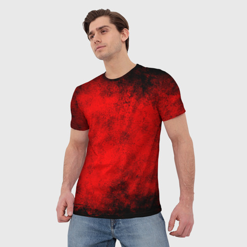 Мужская футболка 3D Grunge red, цвет 3D печать - фото 3