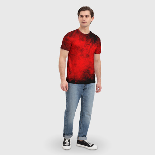 Мужская футболка 3D Grunge red, цвет 3D печать - фото 5