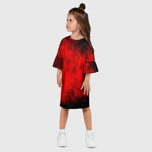 Детское платье 3D Grunge red, цвет 3D печать - фото 3