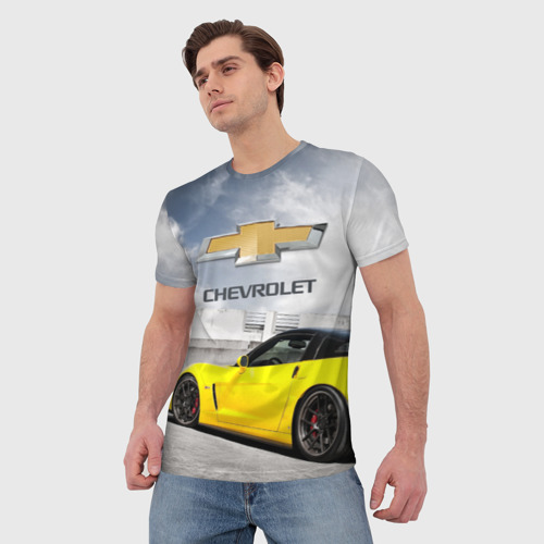 Мужская футболка 3D Желтый Chevrolet - фото 3