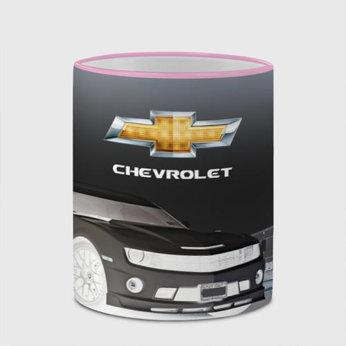 Кружка с полной запечаткой Chevrolet, ночь, цвет Кант розовый - фото 4