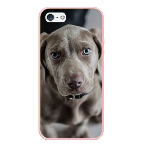 Чехол для iPhone 5/5S матовый Puppy, цвет светло-розовый