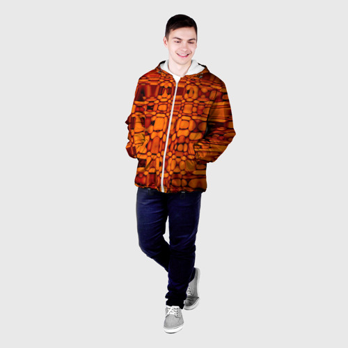 Мужская куртка 3D Апельсиновая абстракция, цвет 3D печать - фото 3