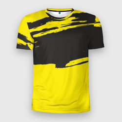 Мужская футболка 3D Slim Чёрно-жёлтый