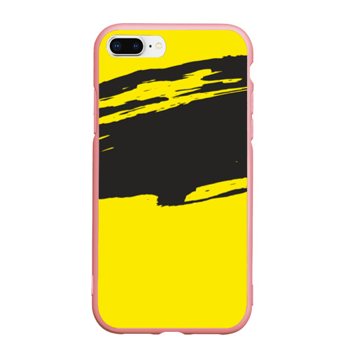 Чехол для iPhone 7Plus/8 Plus матовый с принтом Чёрно-жёлтый, вид спереди #2
