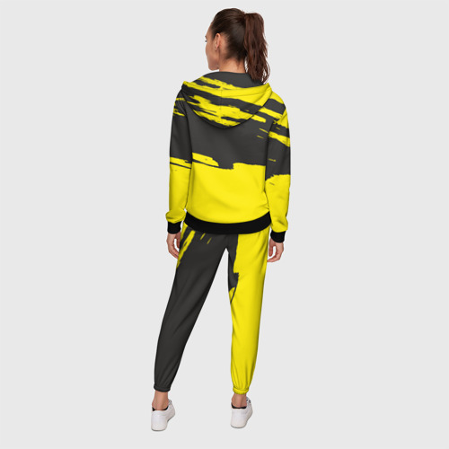 Женский костюм 3D с принтом Чёрно-жёлтый, вид сзади #2