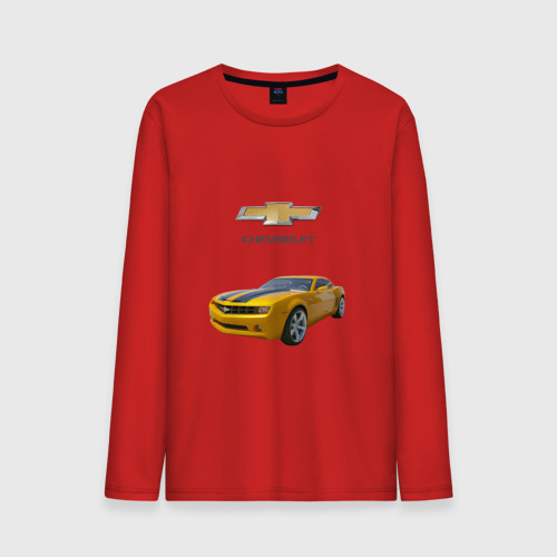 Мужской лонгслив хлопок Chevrolet Camaro, цвет красный