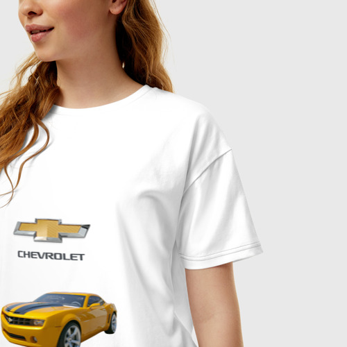 Женская футболка хлопок Oversize Chevrolet Camaro - фото 3