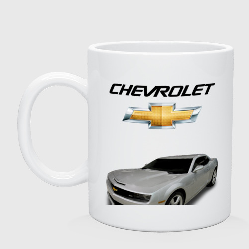 Кружка керамическая Chevrolet серебро