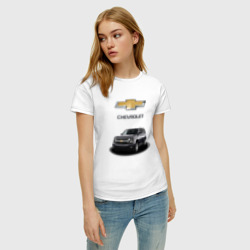 Женская футболка хлопок Chevrolet кроссовер  - фото 2