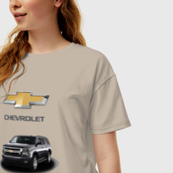 Женская футболка хлопок Oversize Chevrolet кроссовер  - фото 2