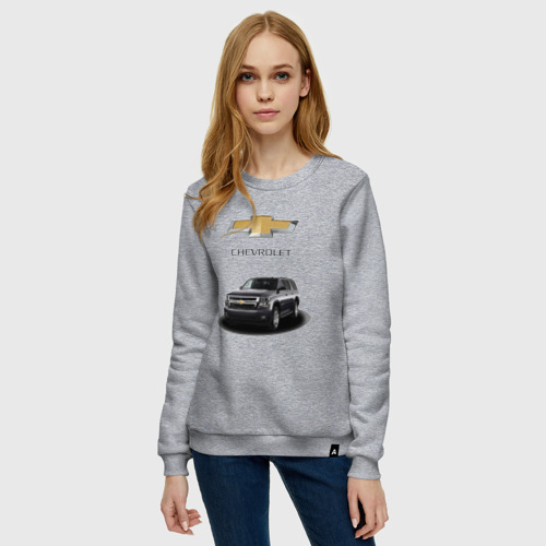 Женский свитшот хлопок Chevrolet кроссовер , цвет меланж - фото 3