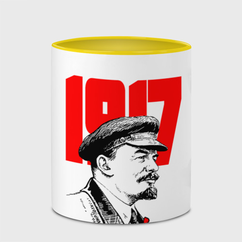 Кружка с полной запечаткой Ленин, цвет белый + желтый - фото 4