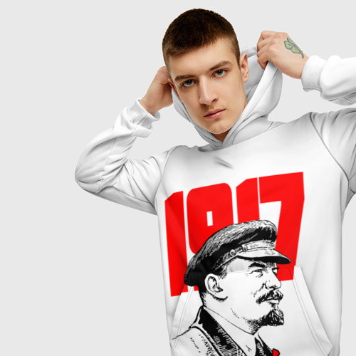 Мужская толстовка 3D Ленин, цвет белый - фото 5