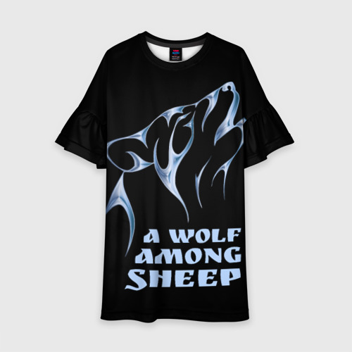 Детское платье 3D Волк среди овец, цвет 3D печать