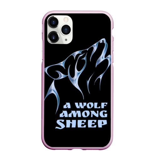 Чехол для iPhone 11 Pro Max матовый Волк среди овец, цвет розовый