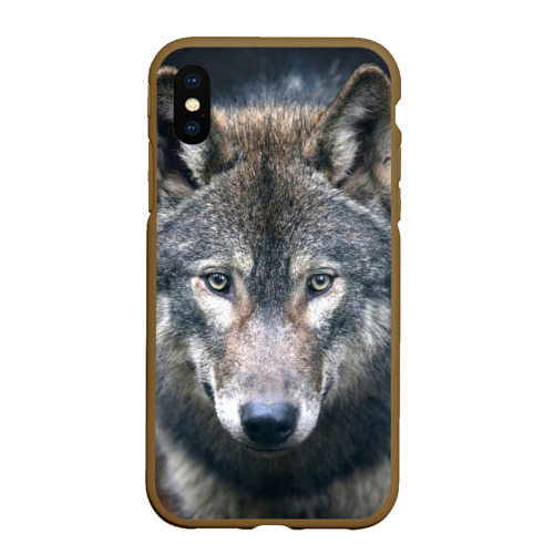 Чехол для iPhone XS Max матовый Серый волк, цвет коричневый