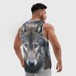 Мужская спортивная майка 3D Серый волк - фото 2
