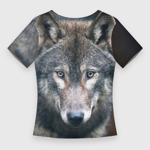 Женская футболка 3D Slim Серый волк, цвет 3D печать - фото 2