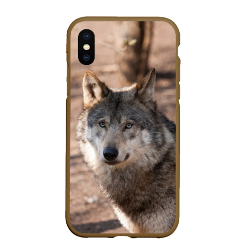 Чехол для iPhone XS Max матовый Серый волк, цвет коричневый