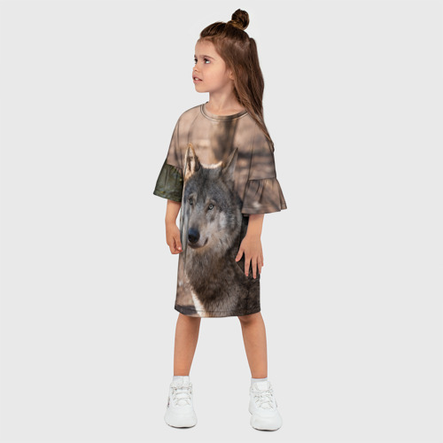 Детское платье 3D Серый волк, цвет 3D печать - фото 3