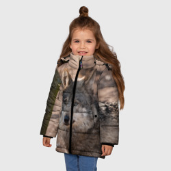 Зимняя куртка для девочек 3D Серый волк - фото 2