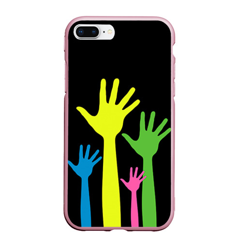 Чехол для iPhone 7Plus/8 Plus матовый Руки вверх!, цвет розовый