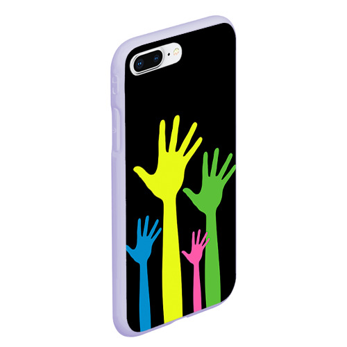 Чехол для iPhone 7Plus/8 Plus матовый Руки вверх!, цвет светло-сиреневый - фото 3