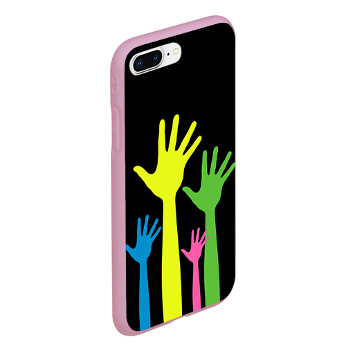 Чехол для iPhone 7Plus/8 Plus матовый Руки вверх!, цвет розовый - фото 3