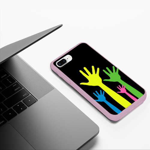 Чехол для iPhone 7Plus/8 Plus матовый Руки вверх!, цвет розовый - фото 5