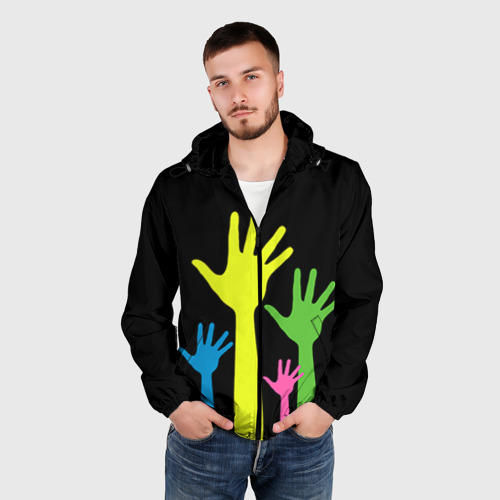 Мужская ветровка 3D Руки вверх!, цвет черный - фото 3