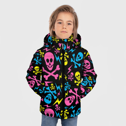 Зимняя куртка для мальчиков 3D с принтом Не влезай - убьёт!, фото на моделе #1