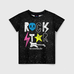 Детская футболка 3D Рождён быть рок-звездой