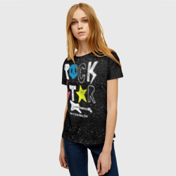 Женская футболка 3D Рождён быть рок-звездой - фото 2