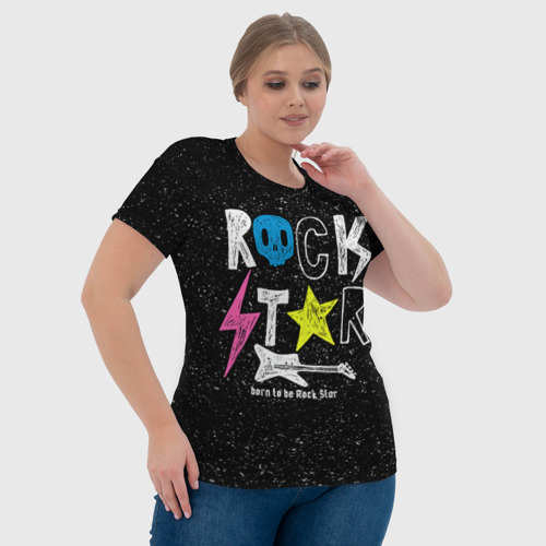 Женская футболка 3D Рождён быть рок-звездой - фото 6