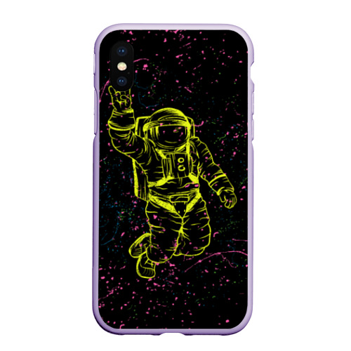 Чехол для iPhone XS Max матовый Космический рок, цвет светло-сиреневый