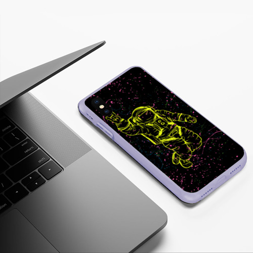 Чехол для iPhone XS Max матовый Космический рок, цвет светло-сиреневый - фото 5