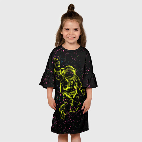 Детское платье 3D Космический рок, цвет 3D печать - фото 4