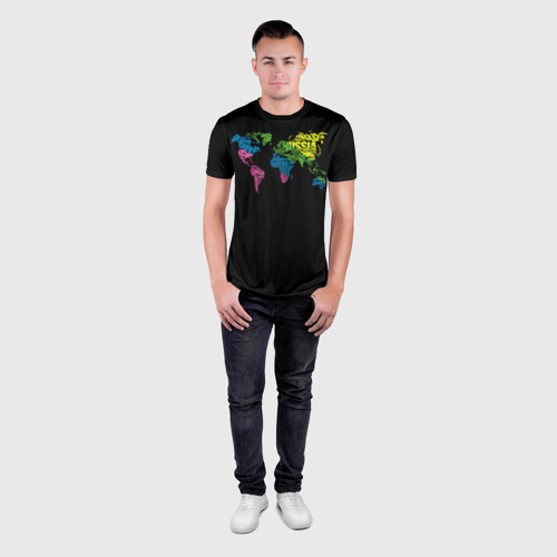 Мужская футболка 3D Slim Весь мир - Россия, цвет 3D печать - фото 4