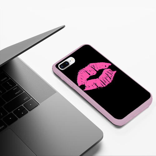 Чехол для iPhone 7Plus/8 Plus матовый Чмок, цвет розовый - фото 5