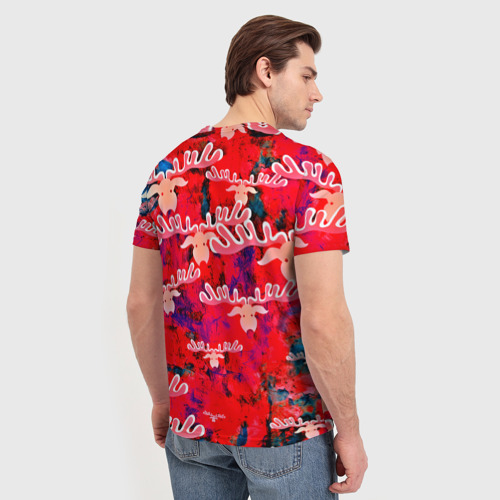 Мужская футболка 3D Олени санты, цвет 3D печать - фото 4